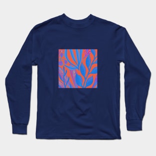 Orange Aquatic Print Long Sleeve T-Shirt